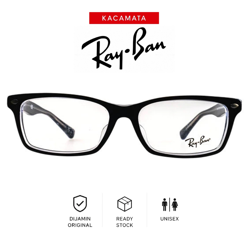 RAYBAN Frame Kacamata Round Pria Wanita Ori Unisex Plus Minus RB5378D-C2034-55