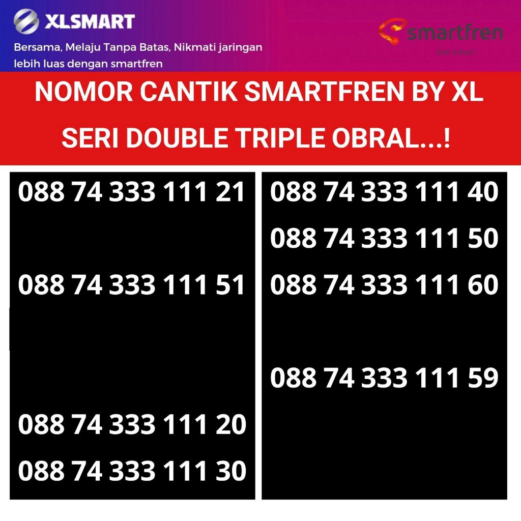Nomor cantik SMARTFREN by xl axiata nomer kartu perdana prabayar