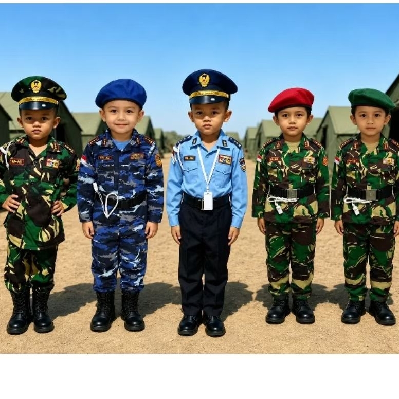 BAJU seragam TNI angkatan udara anak, PAUD/TK kostum karnaval