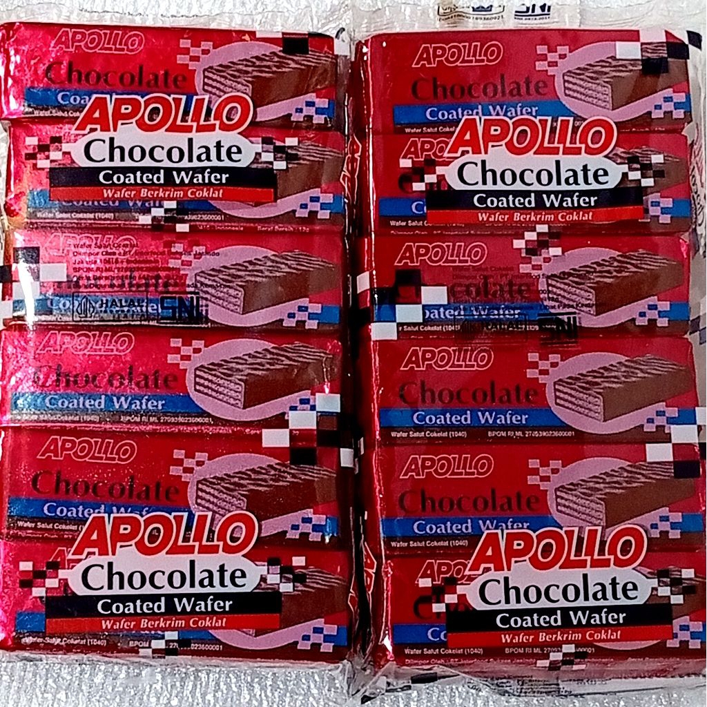Apollo Wafer Coklat isi 12 (2 Rasa) Malaysia