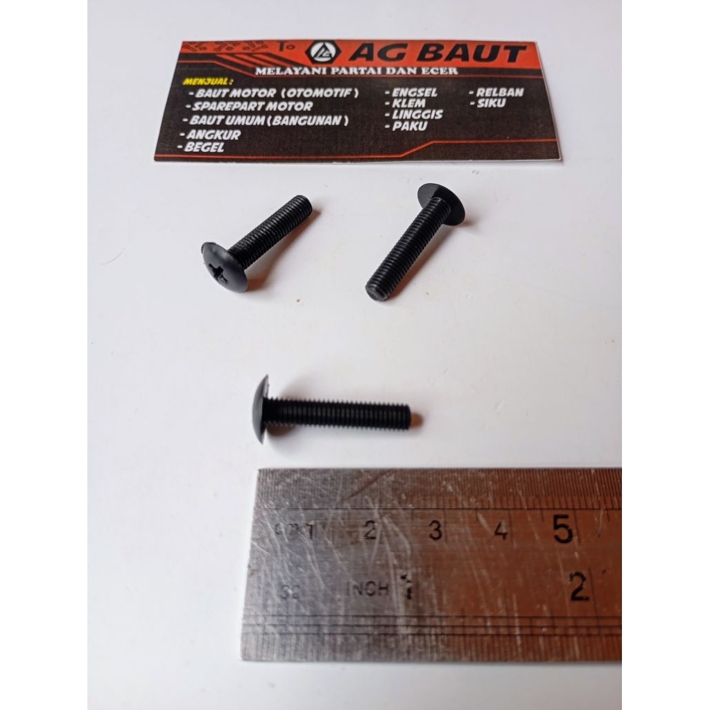 Baut Sekrup Visor Plastik M5x25 Nmax / PCX Hitam