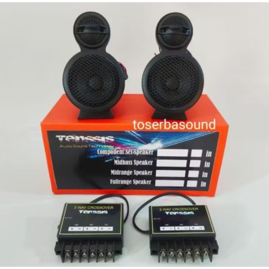 Speaker 2way Tenssis model susun plus Crossover Pasif 3way audio mobil