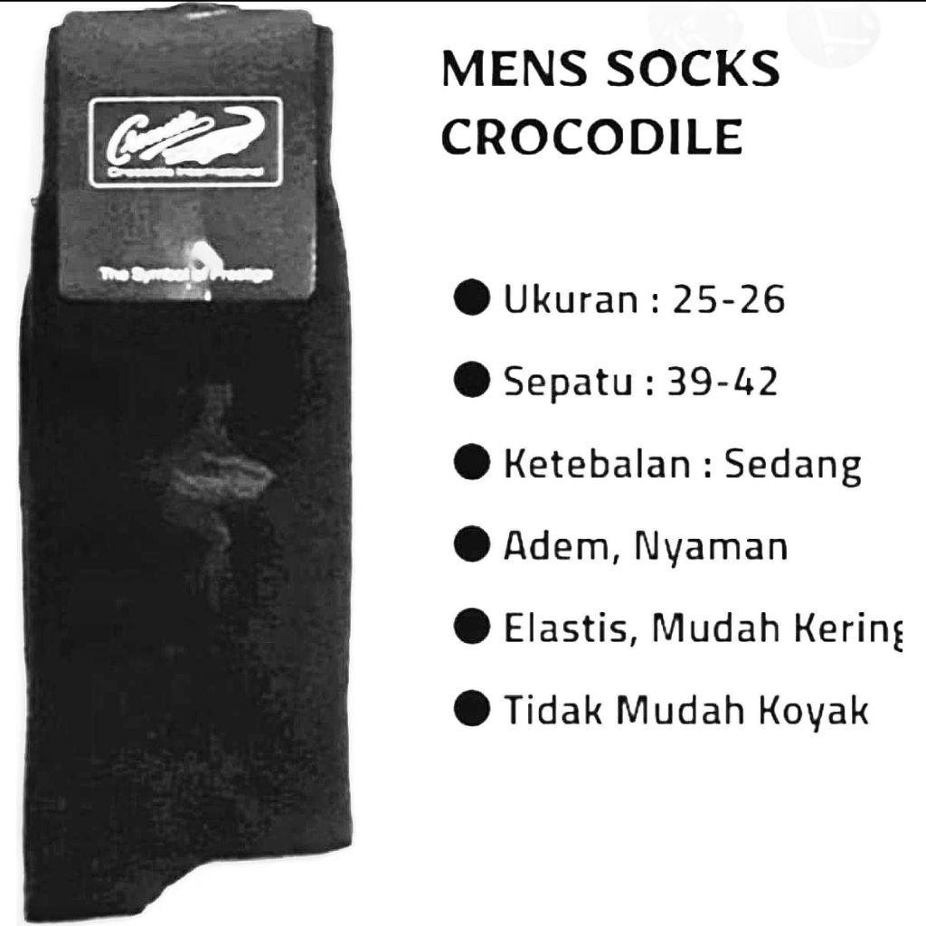 Crocodile Kaos Kaki Pria Formal / Kaos Kaki Pria Kantoran / Kaos Kaki Pria Business Crocodile Origin