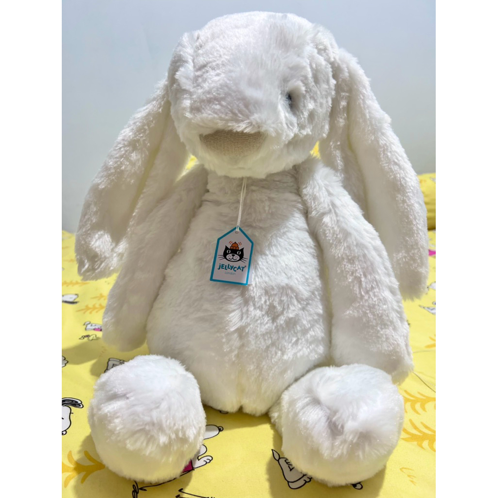 Boneka Kelinci Jelly Cat (Huge/Besar) Bulu Pendek Putih 50 Cm