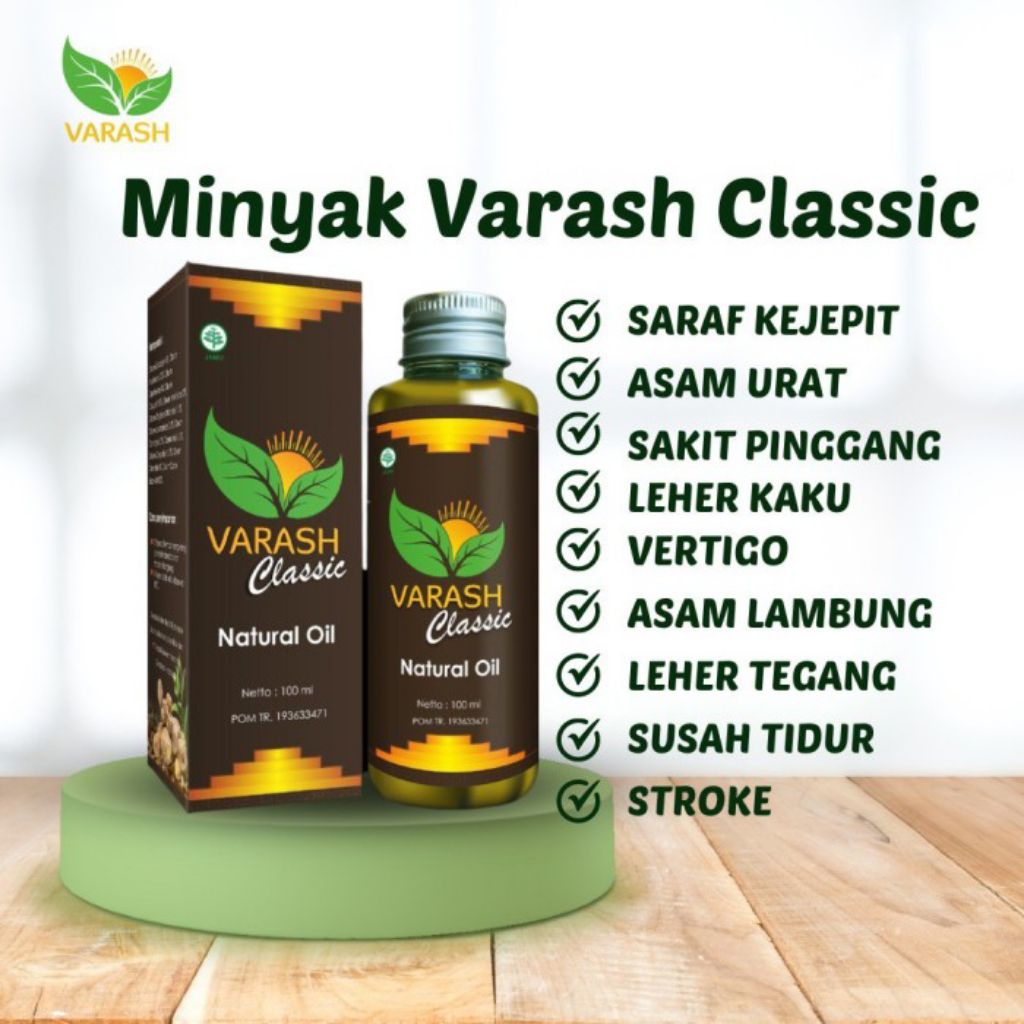 ORIGINAL - MINYAK VARASH CLASSIC BOOSTER OIL 100ML - ORIGINAL 1000% mengatasi saraf kejepit - asam u