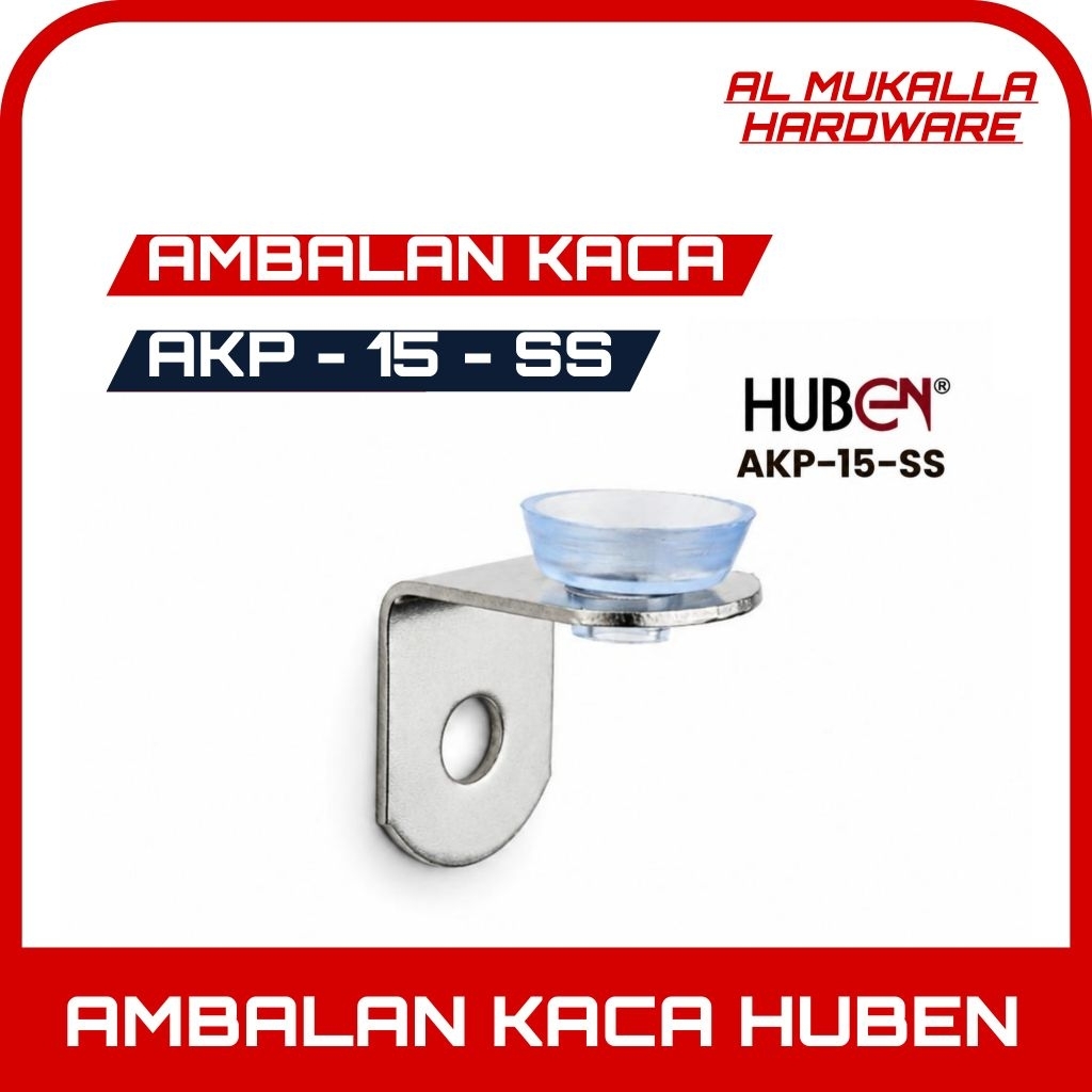Ambalan Kaca AKP - 15 HUBEN - Ambalan Siku L - Tatakan Kaca L - Ambalan Plat Kaca Lemari Furniture