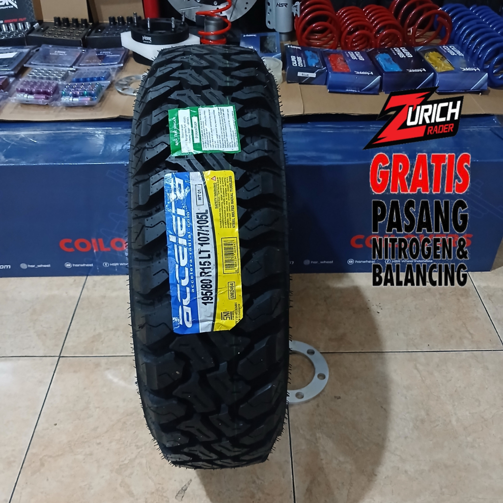 Ban Mobil Jeep Jimny Ring 15 195/80-15 ACCELERA M/T-01 195 80 R15 Tubles Ban Offroad - toko ban mobi