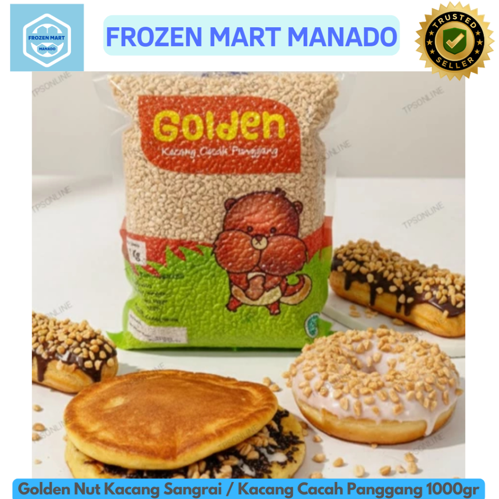 Golden Nut Kacang Sangrai  Kacang Cacah Panggang 1000gr - Frozen Mart Manado (Frozen Food Manado)