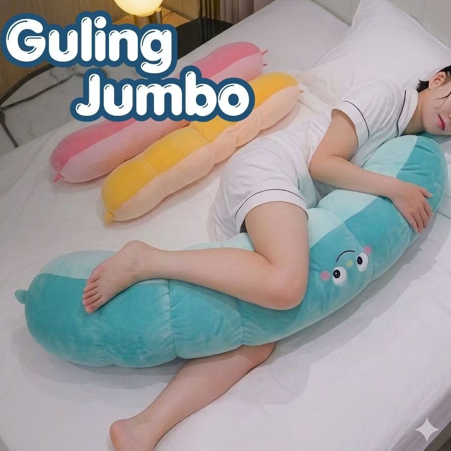 Guling Jumbo 110cm Karakter Kacang Polong Viral - Bantal Panjang Super Empuk