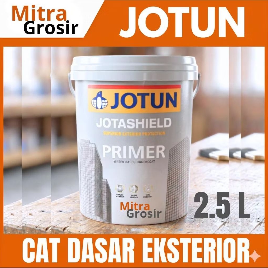 CAT DASAR JOTUN 2.5 LITER | JOTUN JOTASHIELD PRIMER 2.5 LITER EKSTERIOR | JOTUN WALL SEALER | KEMASA