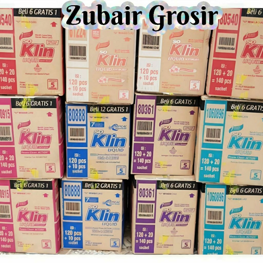 Soklin Liquid Detergen Cair 500an isi 130 Sachet 1 Dus