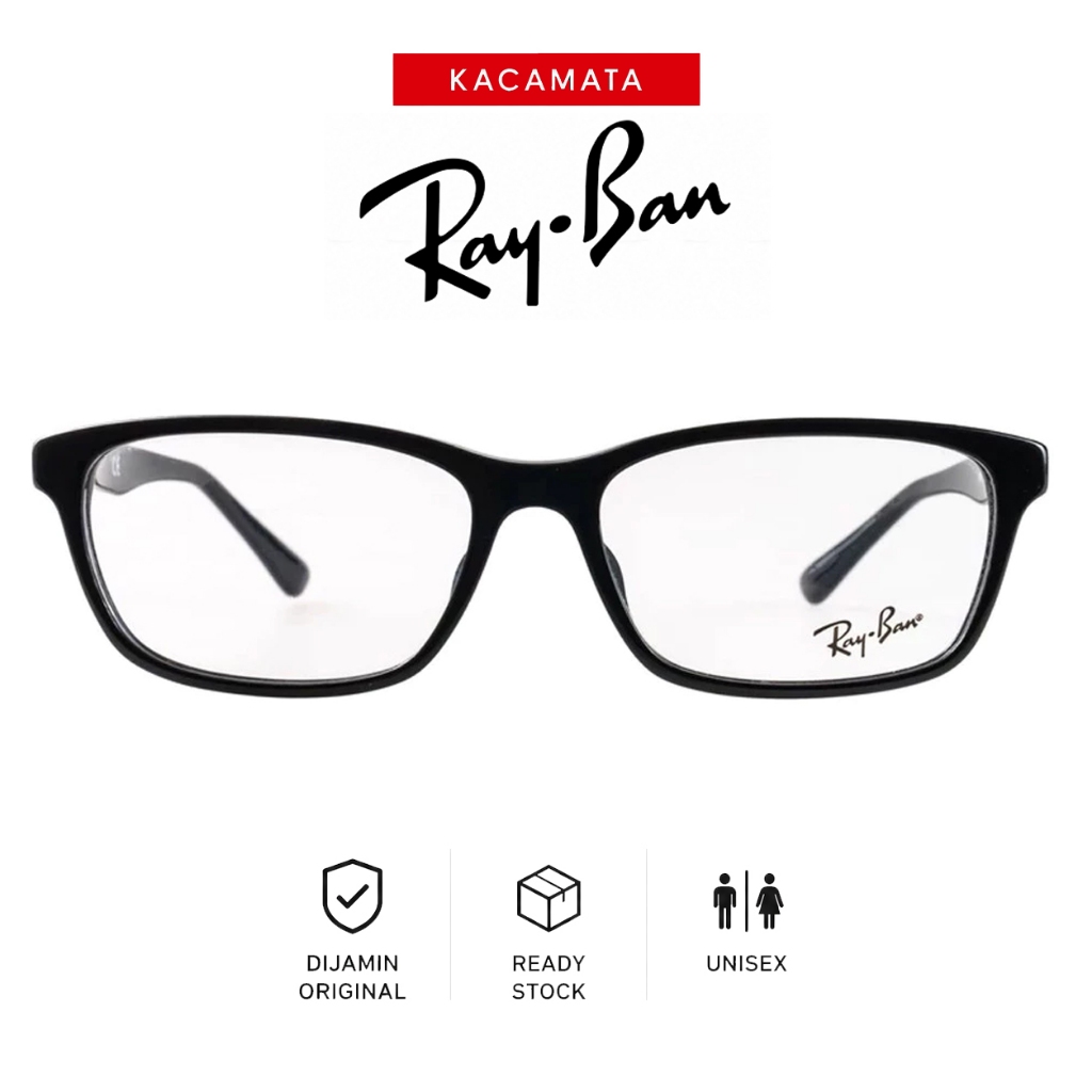 RAYBAN Frame Kacamata Round Pria Wanita Ori Unisex Plus Minus RB5318D-C2000-55-F-S.BLK Material: