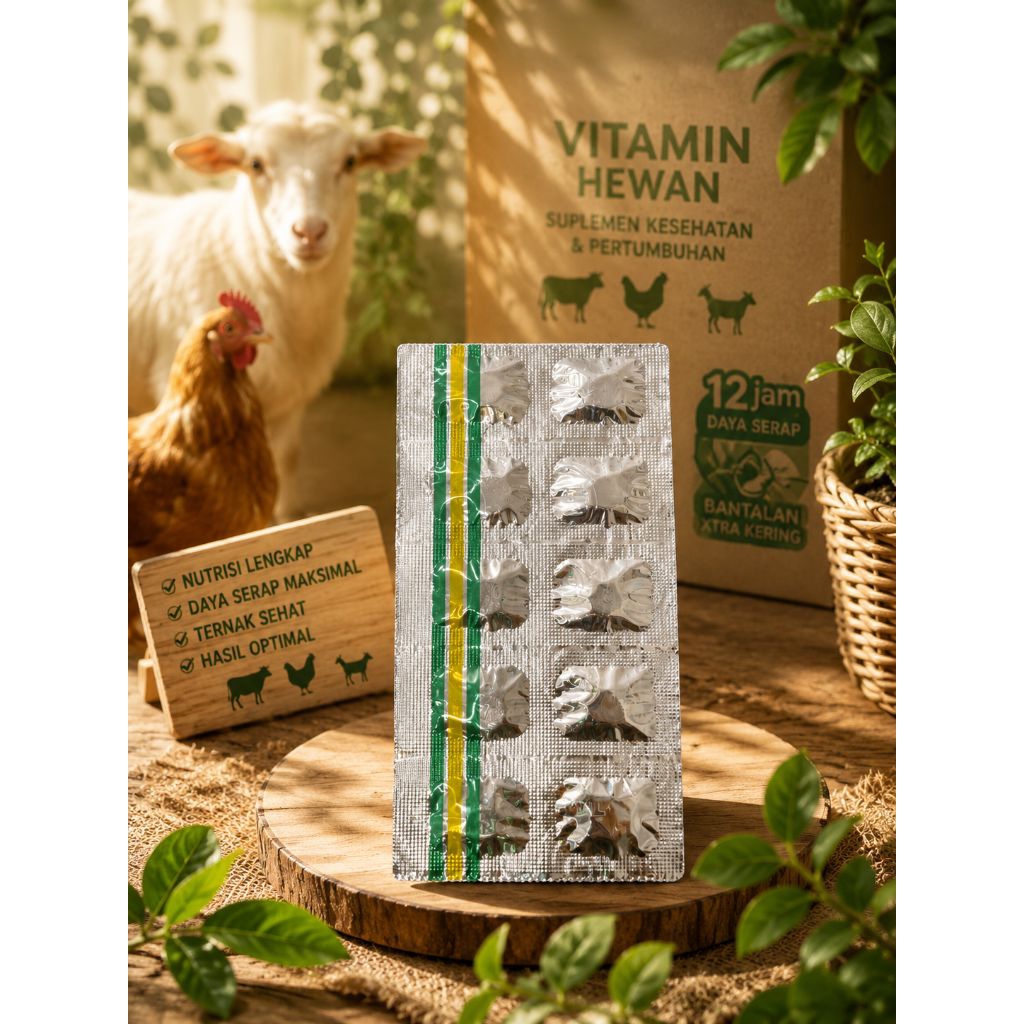 Am/Tmd Vitamin hewan original100% 1box 5 lembar