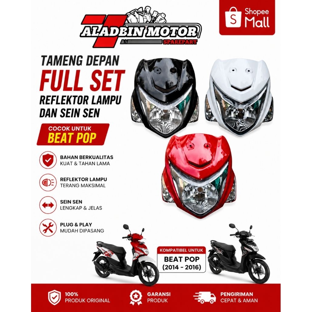Full set Tameng depan panel honda Beat pop