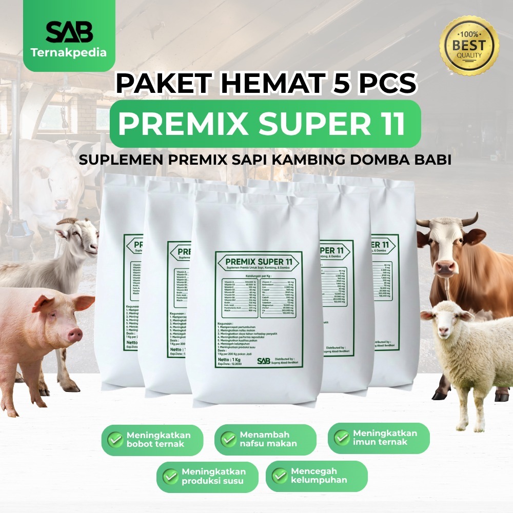 PREMIX SUPER11 25 Kg - Mineral Kambing - Mineral Domba - Mineral Sapi - Premix Sapi - Premix Kambing
