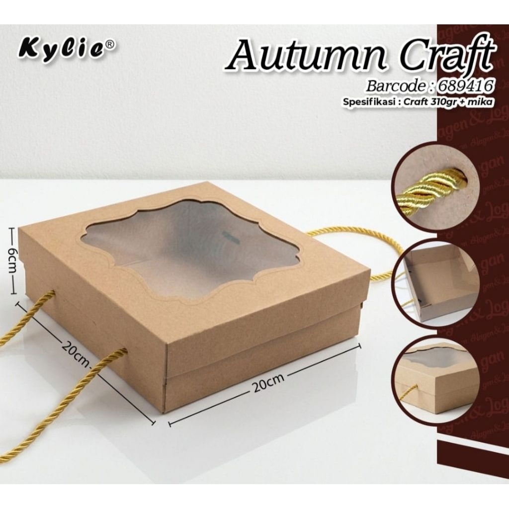 5 LEMBAR BOX HAMPERS DUS AUTUM CRAFT 20 x 20