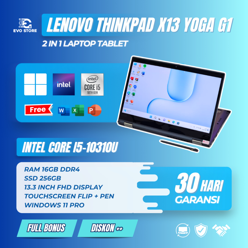 Lenovo ThinkPad X13 Yoga  G1 - i5 10310U - 16GB - 256GB