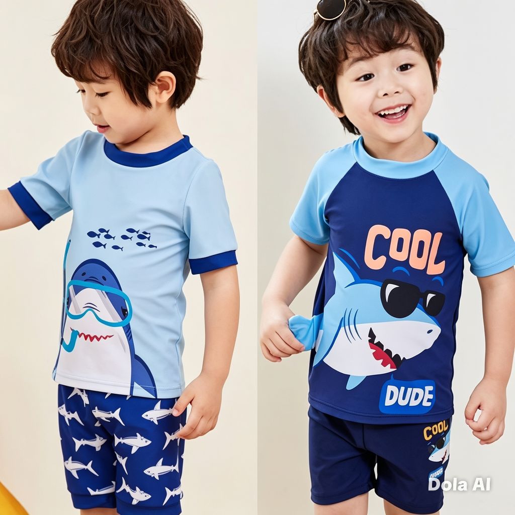 Setelan baju renang anak/Baju renang anak/Baju renang diving anak 3-10 tahun