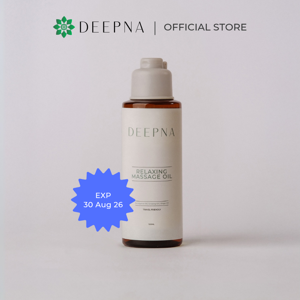 DEEPNA Relaxing Massage Oil 100Ml | Minyak Pijat Menghangatkan dan Menghilangkan Pegal - Natural Ing