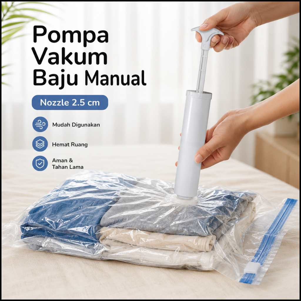 POMPA VAKUM BAJU MANUAL TRAVELINNG PLASTIK PET | ALAT VAKUM BAJU MANUAL TRAVELING