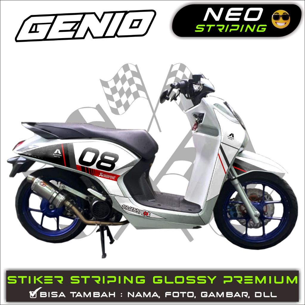 Striping Stiker Genio Motif Cafe Racer Series Motorcycle