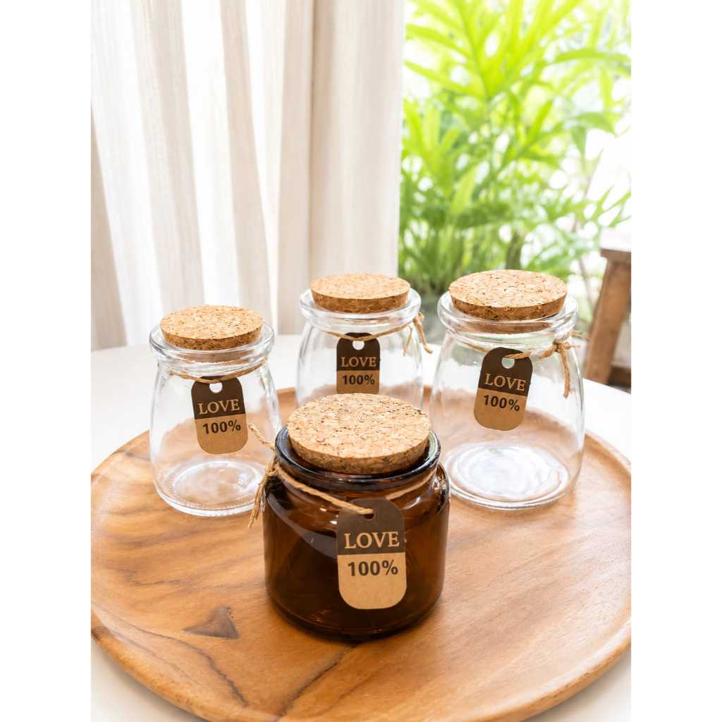 new product jar tutup gabus 100ml 150ml 200ml botol kaca glass bottle glass jar wish kayu jar