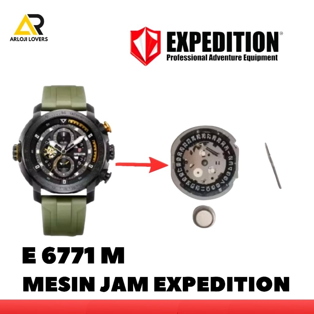 Mesin Jam Expedition Type E 6771 M Original