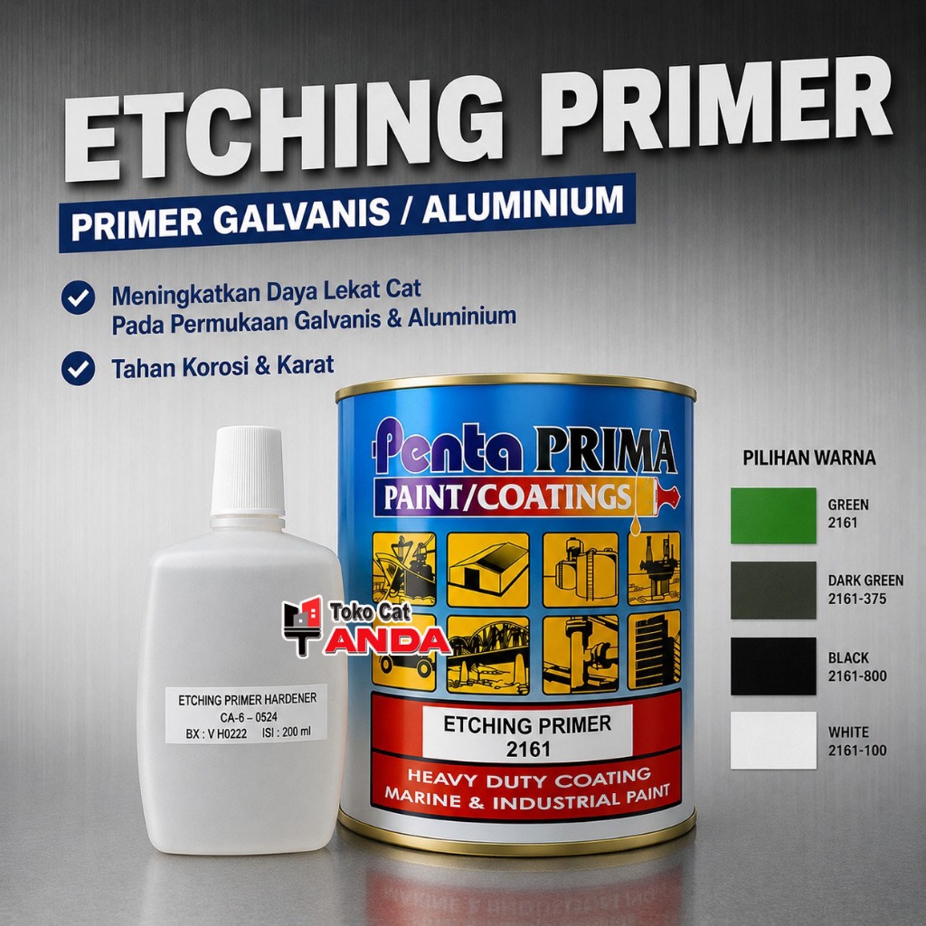 Cat Dasar Galvanis Aktiv Primer Penta Etching primer 1liter /set - Primer Galpanis Alumunium Stenlis