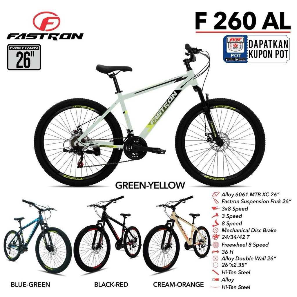 Sepeda Gunung MTB 26 Inch Fastron 260 AL Frame Alloy