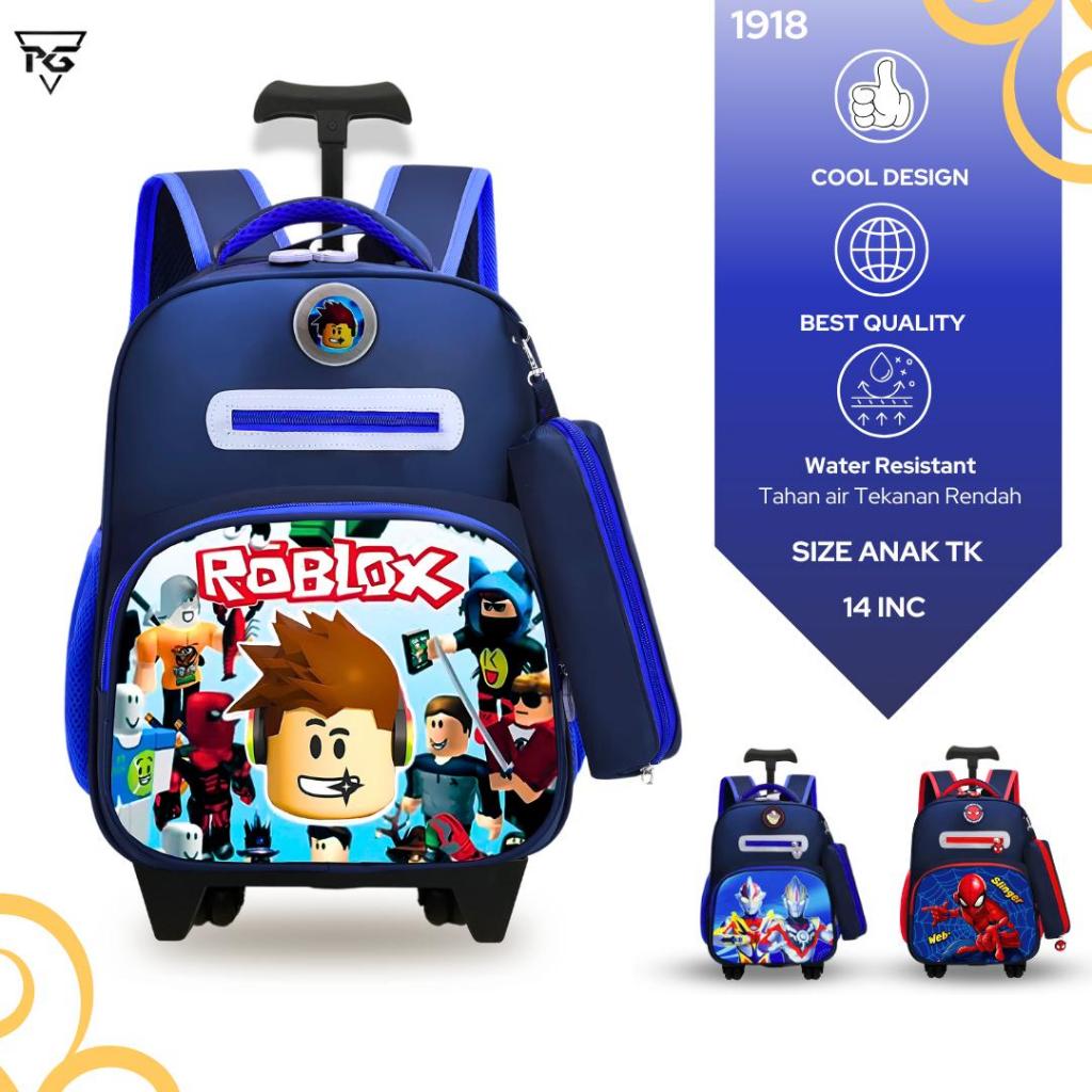 Tas koper troli anak sekolah laki laki TK karakter smiggle marvel tas roda anak RPG 1918
