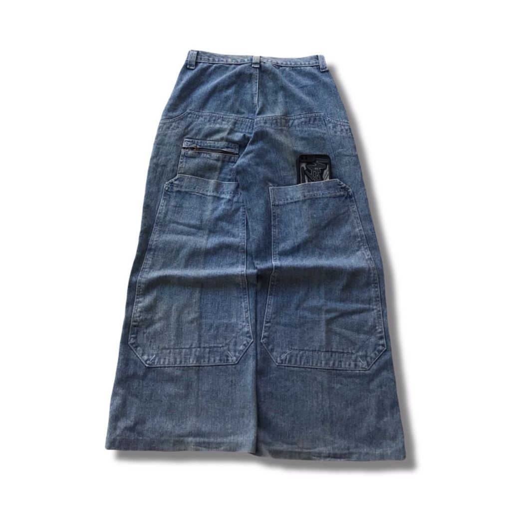 Celana Jeans Baggy y2k Big Pocket, not Carpenter Selvedge Denim Cargo Multipocket
