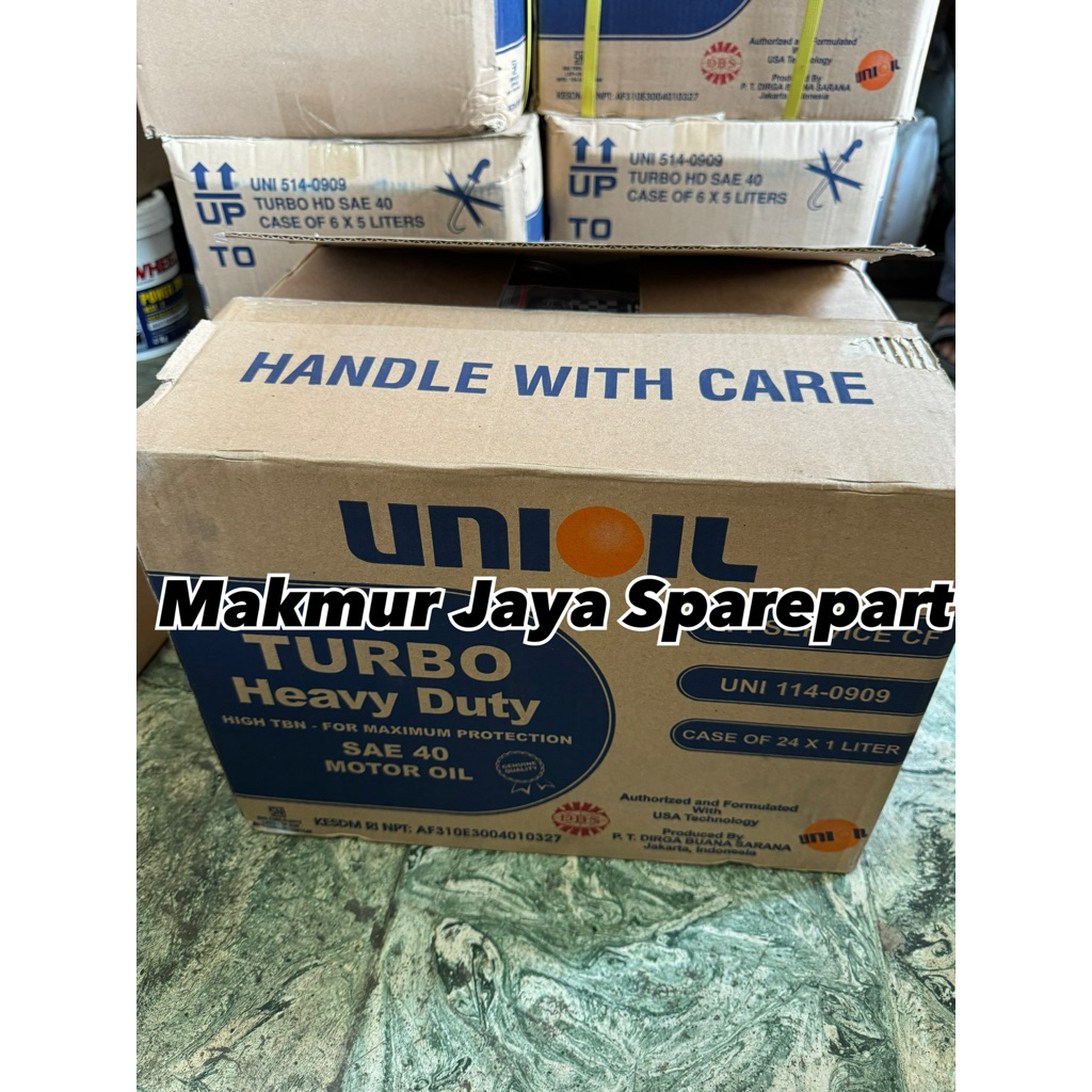 1 DUS OLI UNIOIL TURBO 1 LITER ISI 24 KALENG TOTAL 24 LITER ORIGINAL HEAVY DUTY MOTOR OIL UNION SAE4