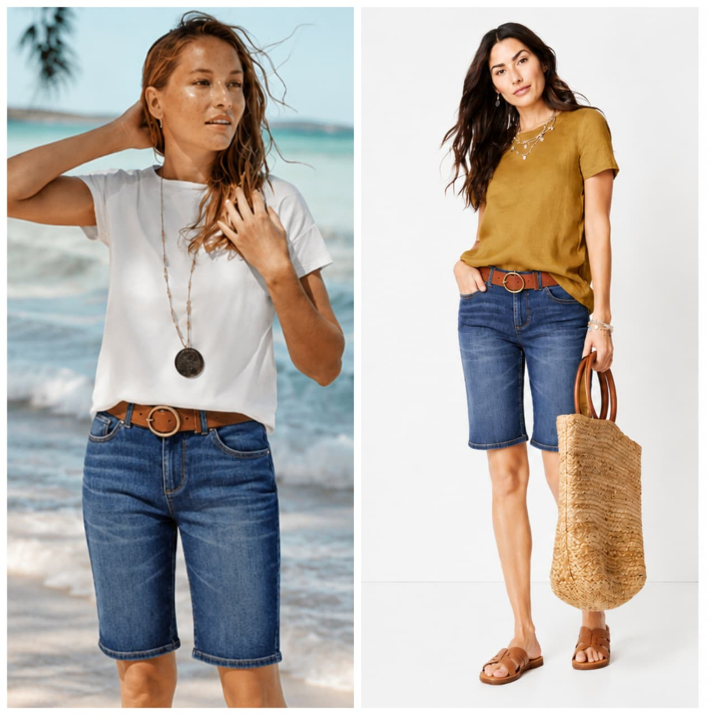 Celana J.Jill Dark Wash Bermuda Denim Short pants
