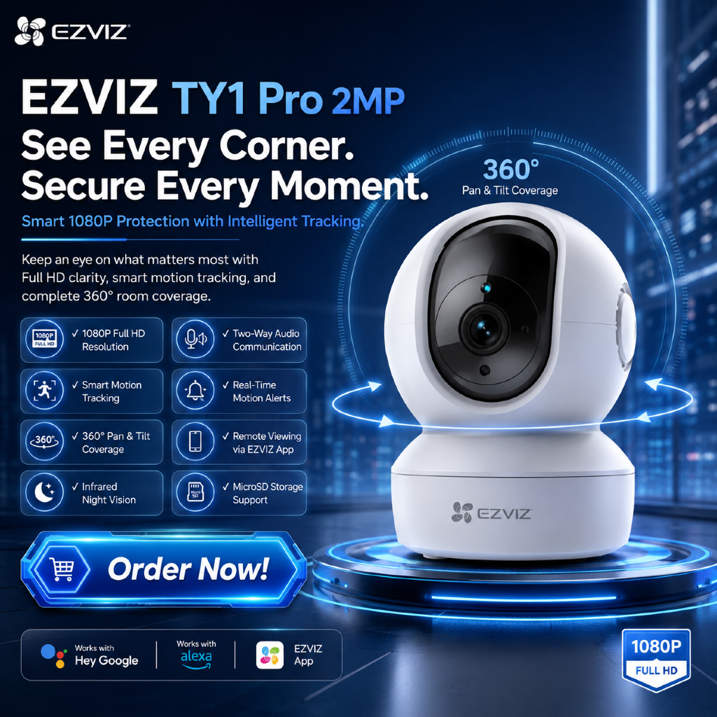 Kamera CCTV Wifi Murah Ezviz TY1 Pro 2MP Kamera CCTV Wireless Tanpa Kabel