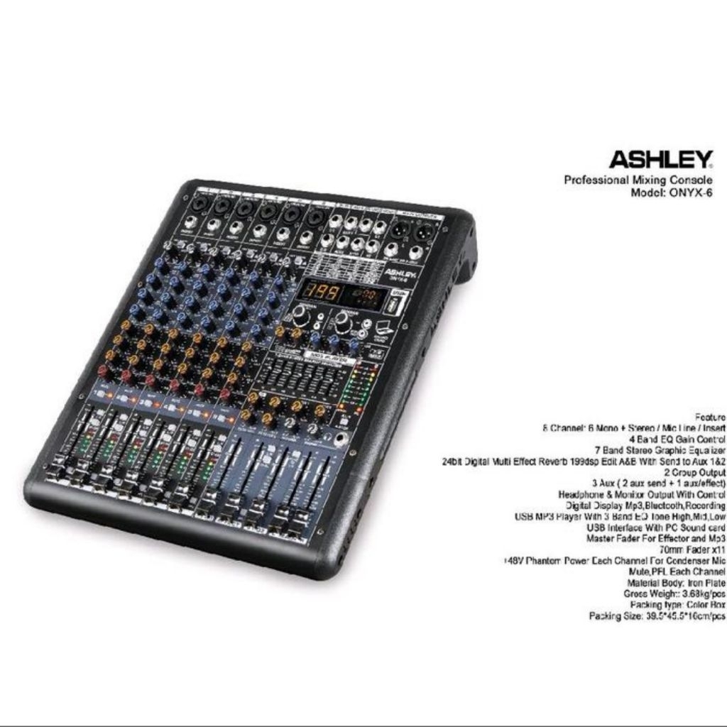 Mixer Ashley ONYX 6 Mixer Ashley 6 Channel Onyx 6