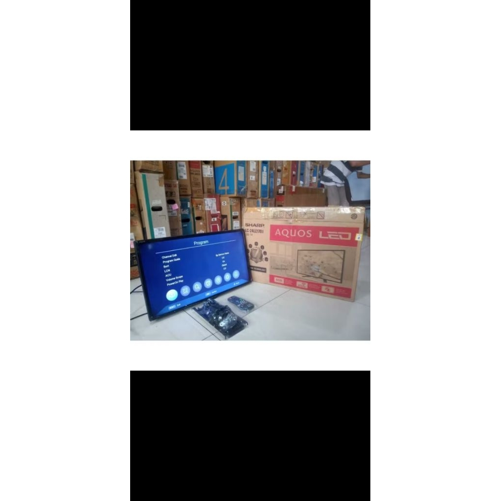 TV LED Sharp 24 inci HD Analog TV Kondisi bekas pemakaian masih segel siap pakai 6490F