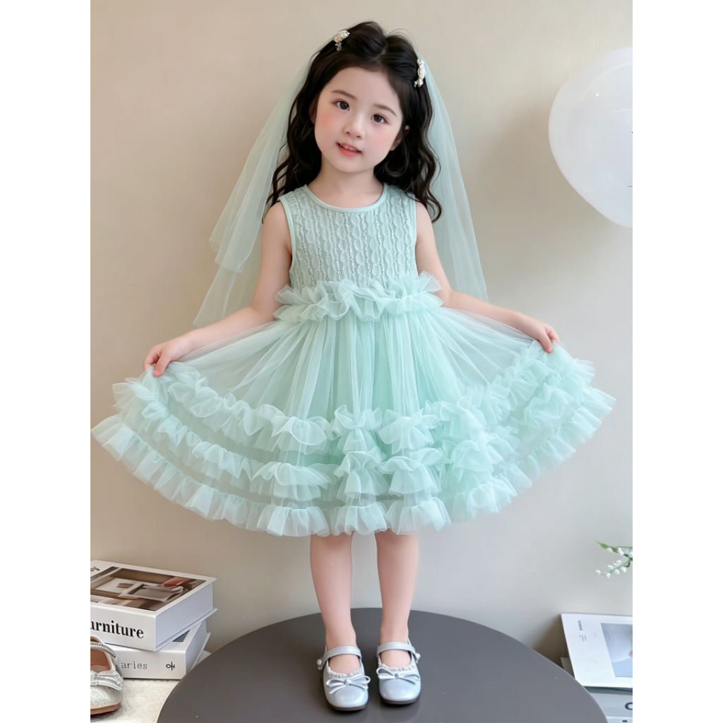 dress anak pesta gaun glamour weddinv party virthday dress abg 2-10thn