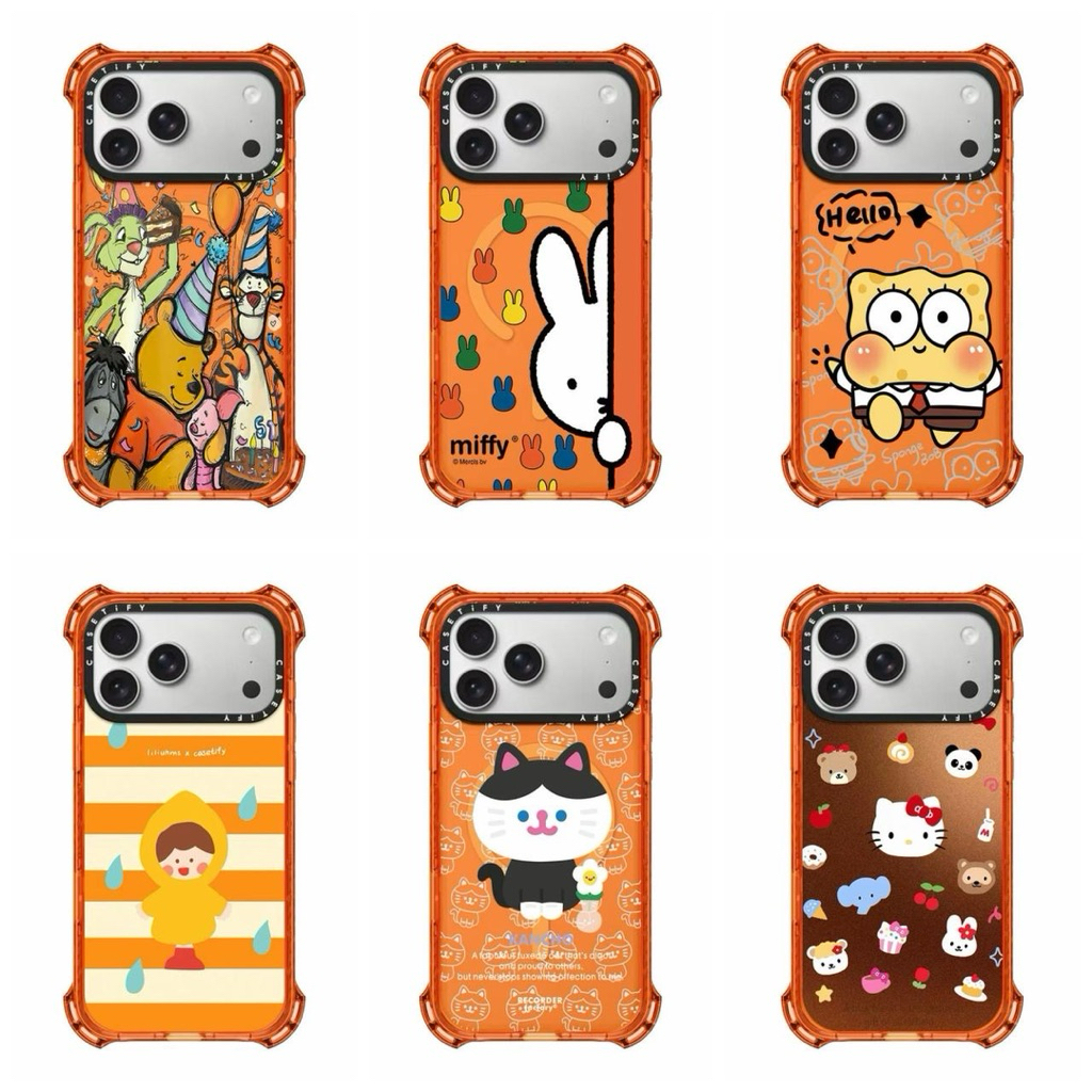 CASETIFY BOUNCE ORANGE MANY MOTIF Magsafe Bumper Casing For Iphone 17 17Air 17Pro 17Promax 16 16Plus