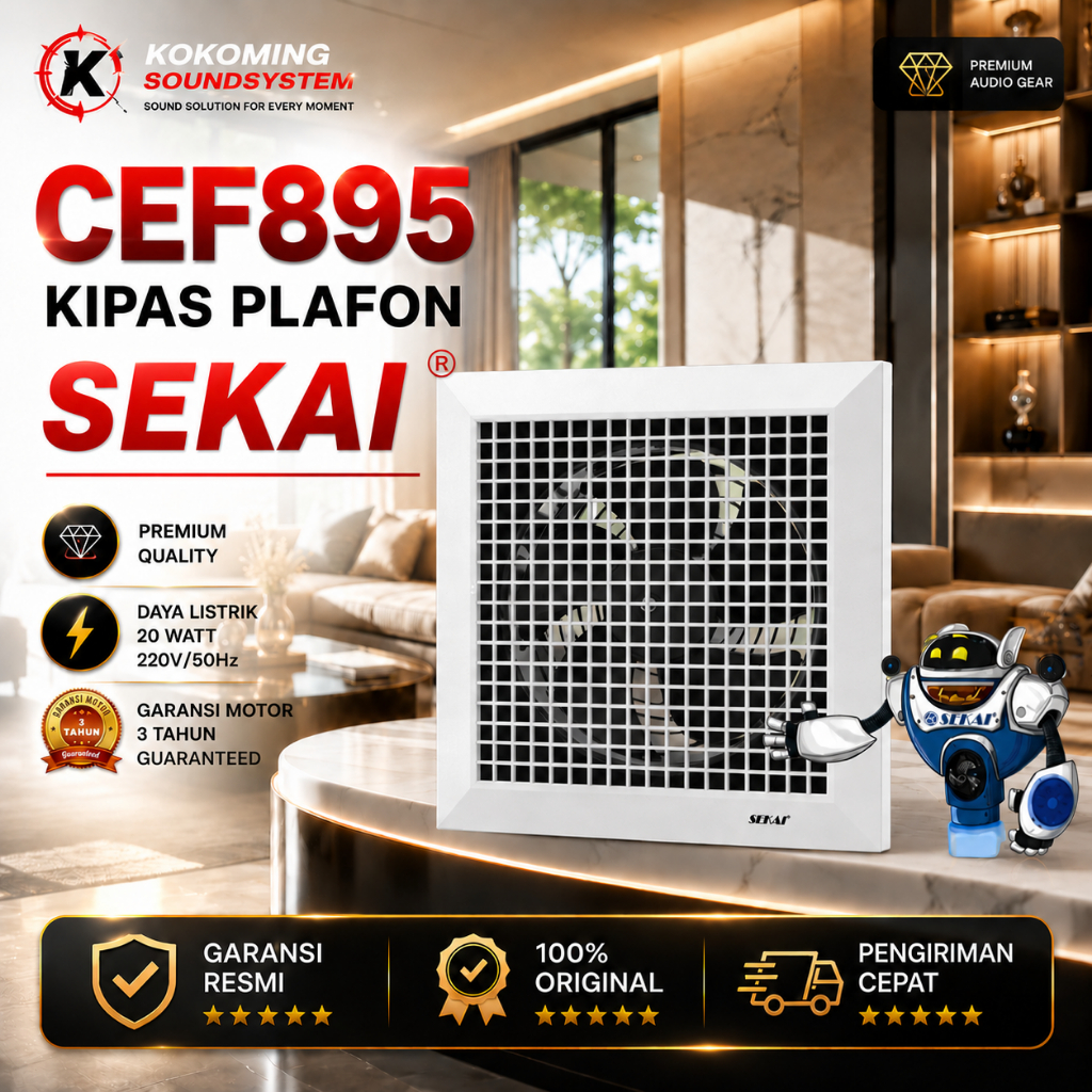 Exhaust Fan CEF895 Sekai 8 10 12 Inch Kipas Angin Plafon Ventilasi Udara Rumah Kamar Mandi Dapur Gud