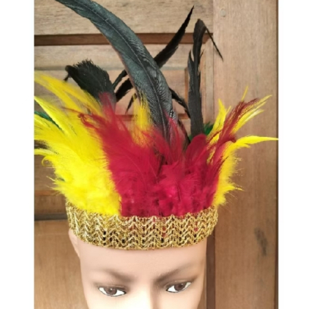 Aksesoris Kepala Bulu Dayak/ Topi bulu adat Dayak/Tangan bulu adat Dayak/Kaki Bulu adat Dayak/1 Set