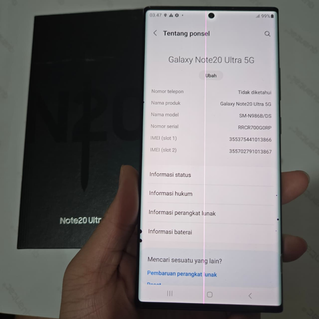 Samsung Note 20 Ultra 5G SEIN RAM 12GB 256GB Note20 256 GB Resmi Indonesia Mulus Like New