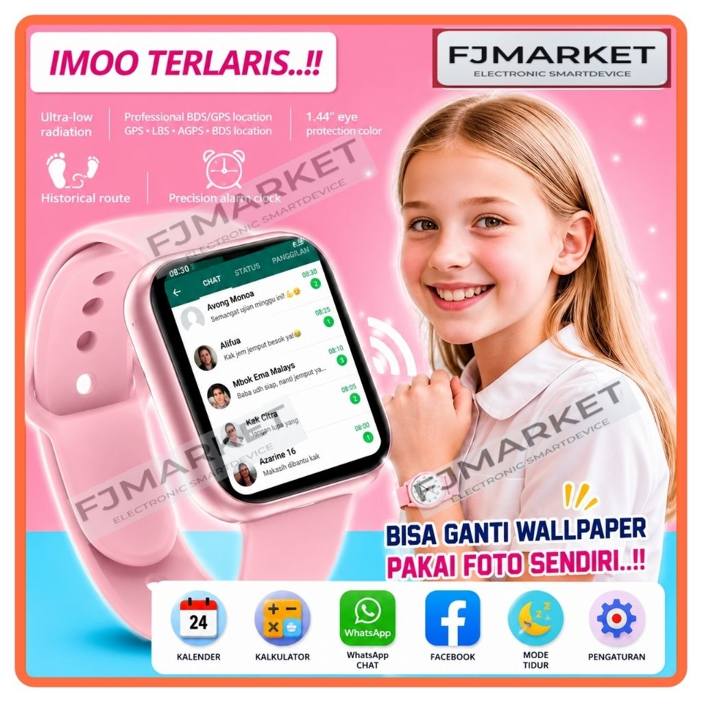 JAM HP ANDROID IMO ANAK SMARTWATCH ANTI AIR JAM HP 4G Y68 BISA WHATSAPP Y68 T55 T500 JAM HP ANDROID 
