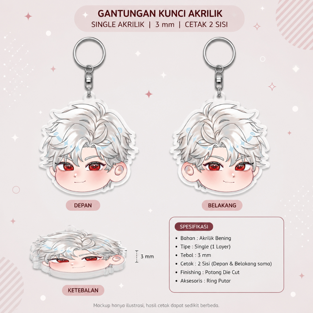 Gantungan Kunci karakter Game Love And Deepspace Sylus - Keychain Anime LADS Sylus