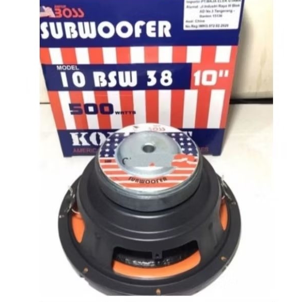 SUBWOOFER AMERICAN BOSS 10BSW38 SPEAKER COMPONENT SUBWOOFER MOBIL 10 INCH
