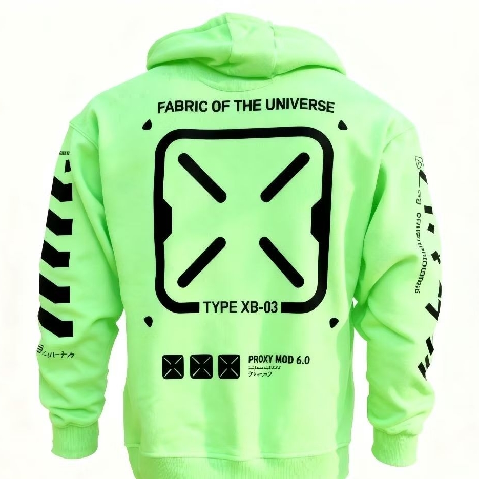 XB-03 Green Techwear Pullover Hoodie | Fleece