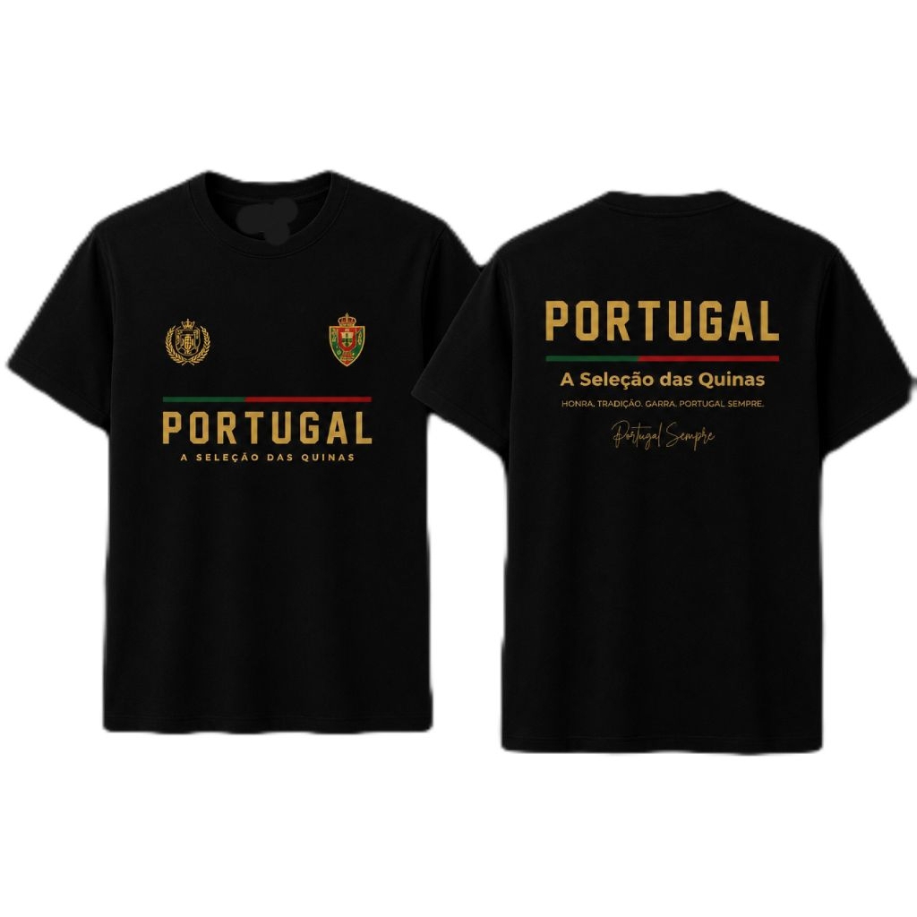 Kaos Distro Portugal Black Gold – Kaos Supporter Portugal Keren dan Berkelas