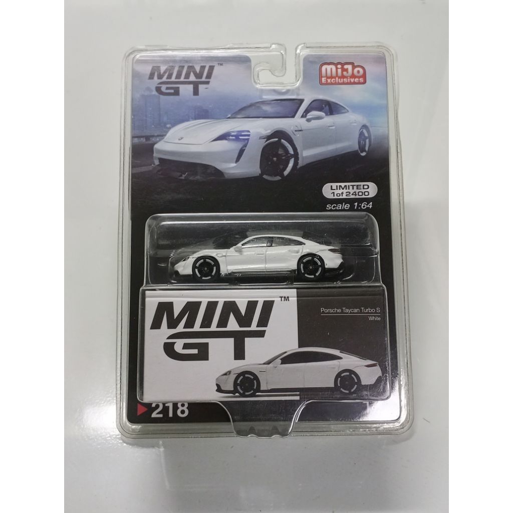 Mini GT 218 mijo Porsche taycan turbo s white