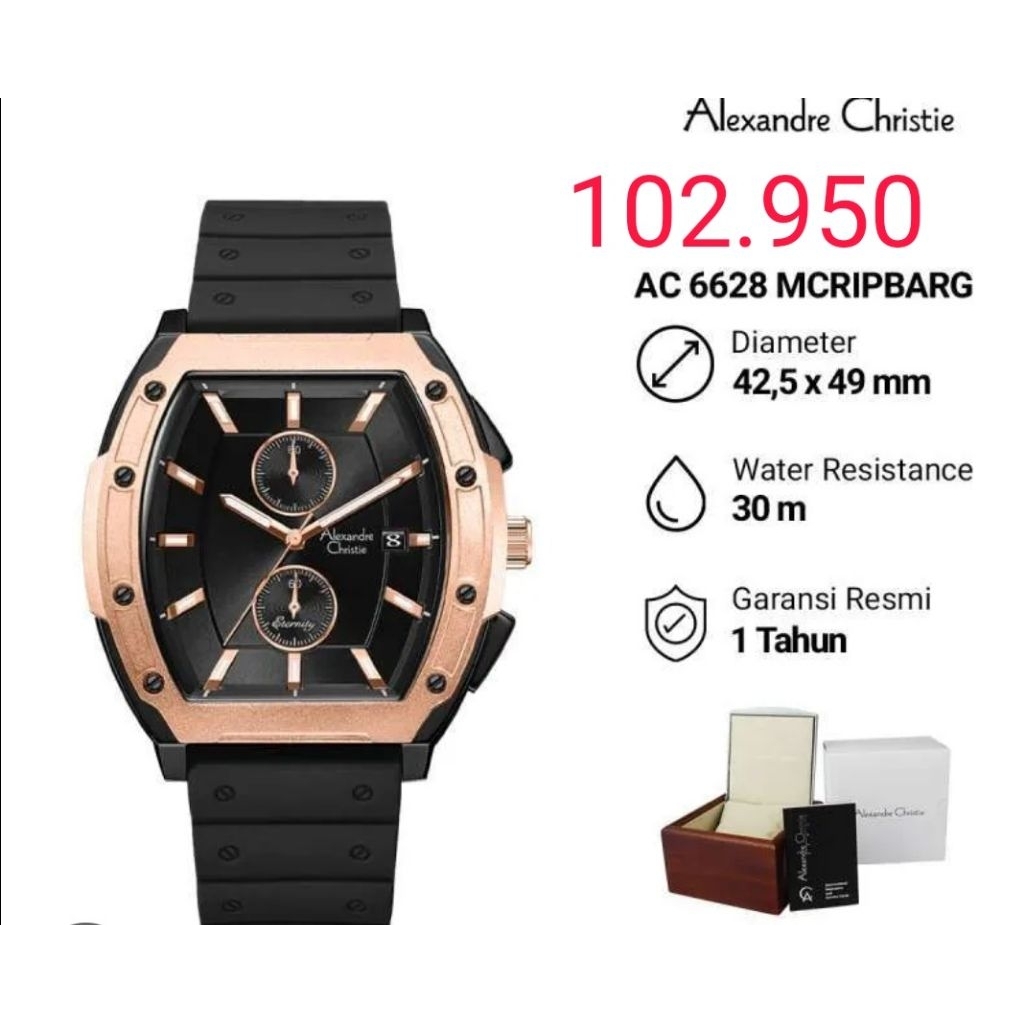 JAM TANGAN ALEXANDRE CHRISTIE 6628 ORIGINAL 2044