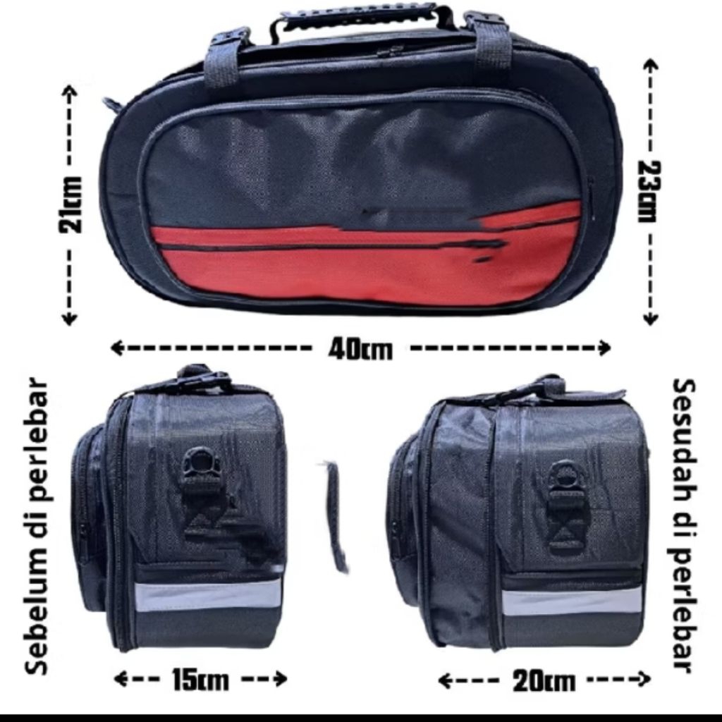 tas samping motor sidebag touring harian tas samping motor oval