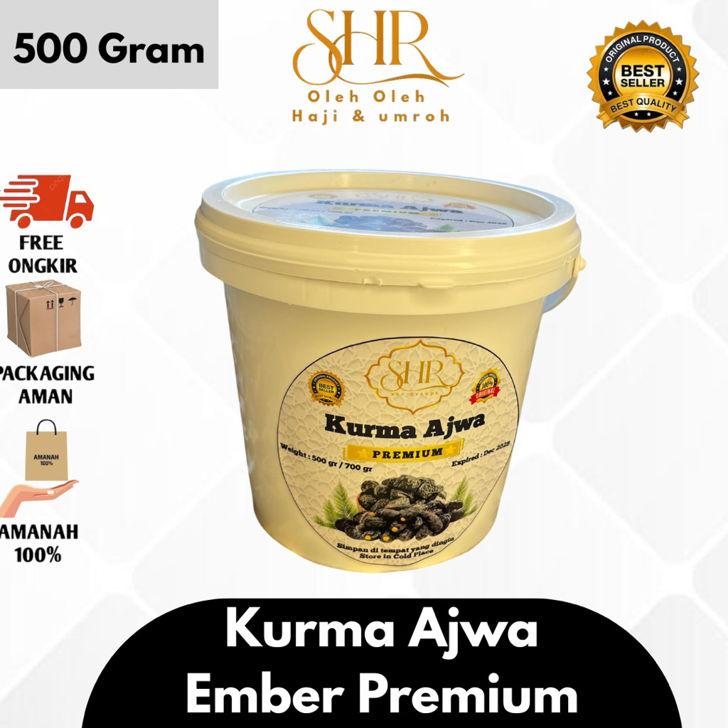 Kurma ajwa Ember  500 Gram / Kurma Ajwa premium / Ajwa dates / Ember Ajwa / Kurma Kesukan Rasul
